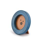 BHAVATU Tabletop Frames Acacia Wood 4\"X 4\" Round Picture Frame Blue for Tabletop Display, Retro Home Display Retro Home DÃ©cor