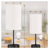 AKASUKI 18Inch Table Lamp with Dual Charging Station, 3 Way Dimmable Touch Lamp for Bedroom, Living Room, Office(LED Bulb Included)