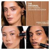Nudestix Nudies Bronze All Over Matte Bronzing Stick â 3-in-1 Cream Bronzer for Cheeks, Eyes & Lips with Built-In Brush | Natural Contour & Sun-Kissed Glow | Bondi Bae