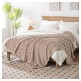 50x70 Inch Brown Throw Blanket - Soft & Fluffy Fleece, Neutral Tan Color, Cute & Aesthetic, Perfect for Sofa, Couch, Chair, Bed, Living Room & Bedroom, All-Season Use, Plush & Cozy Decorative Blanket