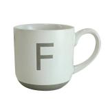 COLLECTIVE HOME - Ceramic Mug, Uppercase Letter Design, Matte Sandstone Texture, Minimalist and Stylish, 15oz, Perfect for Personalized Gifts (F)