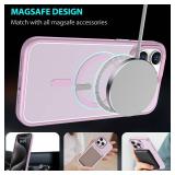 A 4pk ikimi Magnetic for iPhone 14 Pro Max Case,Compatible with MagSafeï¼[Military-Grade Drop Protection] Shockproof Matte Case for iPhone 14 Pro Max 6.7\" (Pink)