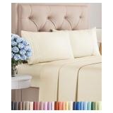 Queen Size 4 Piece Sheet Set - Comfy Breathable & Cooling Bed Sheets Set - Hotel Luxury Bedding for Women, Men, Kids, Teens, Boys & Girls - Deep Pockets, Soft and Wrinkle Free - Oeko-Tex - Off White