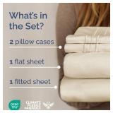 Queen Size 4 Piece Sheet Set - Comfy Breathable & Cooling Bed Sheets Set - Hotel Luxury Bedding for Women, Men, Kids, Teens, Boys & Girls - Deep Pockets, Soft and Wrinkle Free - Oeko-Tex - Off White