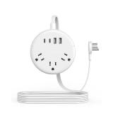 Flat Extension Cord 10 ft, NTONPOWER Flat Plug Power Strip with 3 Outlets 4 USB Ports(2 USB C),Ultra Thin Extension Cord Under Carpet, Mountable, Outlet Extender Long Cord for Home Office, Dorm Room