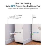 Flat Extension Cord 10 ft, NTONPOWER Flat Plug Power Strip with 3 Outlets 4 USB Ports(2 USB C),Ultra Thin Extension Cord Under Carpet, Mountable, Outlet Extender Long Cord for Home Office, Dorm Room