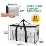 BALEINE 6-Pack Oversized Moving Bags with Reinforced Handles, Heavy-Duty Storage Tote for Clothes, Moving Supplies (Clear, 6-Pack)