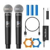 Wireless Microphone, Rechargeable Dual Cordless Handheld Dynamic Wireless Mics,NEWBAXS Karaoke Microphones with 1/4