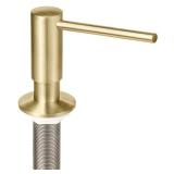 EADOT Brushed Gold Built in Dish Soap Dispenser for Kitchen Sink with 17 OZ PET Soap Bottle Refill from The Top, Under Counter Brass Pump Head Liquid Lotion Dispenser, Undermount Copper Pump Head