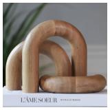 Product Elevations Wooden Arch Decor Set of 3 - Shelf Decor Aesthetic for Coffee Tables, Bookshelves, & Entryways - Acacia Wood Japandi Home Decor Accents - Modern Decorative Objects
