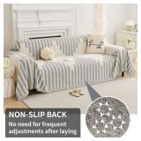 HAOMAIJIA Boho Sofa Covers Couch Covers for 3 Cushion Couch Sofa Pet Friendly Soft Thick Non Slip Couch Cover for Dogs Washable Sectional Couch Covers L Shape Furniture Protector (Grey, 71\"x134\")