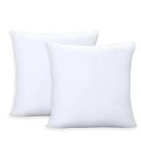 Throw Pillows Insert Set of 2, White 24x24 in Pillow Inserts with 100% Cotton Cover,Bed and Couch Decorative Stuffer Pillows,Indoor Pillows for Sofa