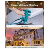 C7 C9 Christmas Lights Universal Spring Clips, 100 Count Quick Spring Clips for Holiday Light Decorations, Shatterproof Shingle and Gutter Clips for E12 E17, Metal Surface Roof Fence Railing Gates
