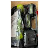 Hedge Trimmer Cordless with Battery, 2-in-1 Electric Handheld Grass Shear Cutter with 2 Pack Rechargeable Battery, Mini Bush Trimmer Kit for Garden Yard Lawn Pruning, Green