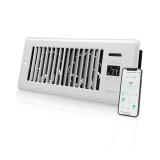 Howeall Super Quiet Register Booster Fan for 4\" x 10\" Register Holes, Smart Register Vent with Dual Intelligent Thermostat and WIFI App Control, Heating Cooling AC Vent Fan (White)