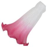 Bieye LS02S Lily Flower Blown Glass Lampshade (White Pink, Opening I.D. 0.87\" x O.D. 1\")