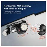 OREiN Motion Sensor Outdoor Security Light, Adjustable Dual-Head LED Flood Light, 3 Modes(Motion/Manual/Dusk to Dawn), 150W Equivalent 5000K, IP65 Waterproof Exterior Lighting, Hardwired