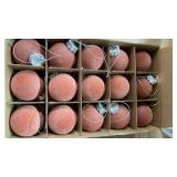 30 pcs Dusty Pink Flocked Velvet Christmas Tree Ball 2.4inch Christmas Tree Ornaments Shatterproof Plastic Decorative Hanging for Xmas Holiday Family Home Store Indoor Decor