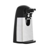 Amazon Basics 3-In-1 Electric Can Opener, Bottle Opener and Knife Sharpener, with Stainless Steel Blade, Magnetic Lid Holder, Automatic, Countertop, 50W, Black