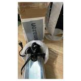 Amazon Basics 3-In-1 Electric Can Opener, Bottle Opener and Knife Sharpener, with Stainless Steel Blade, Magnetic Lid Holder, Automatic, Countertop, 50W, Black