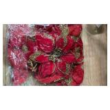 12 PCS Poinsettia Flower Artificial Poinsettia Christmas Decoration 8.7