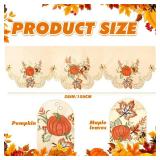 Windkream Fall Kitchen Thanksgiving Curtains Valances 58 x 15 Inch Autumn Window Treatment Valance Embroidered Pumpkins Maple for Living Room Bedroom Bathroom Decor