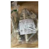 36\" Skeleton Halloween Decorations, 3FT Realistic Full Body Movable Posable Joints Skeleton, Creepy Halloween Plastic Skeleton for Graveyard Decorations, Haunted House Props Indoor/Outdoor Decor