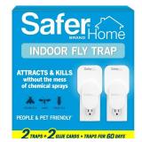 Safer Home Indoor Plug-in Fly Trap - SH502-2SR - Effective Fruit Fly Traps for Indoors, Gnat Traps for House Indoor, 800 Total Sq Ft Protection - 2 Devices + 2 Glue Cards