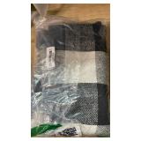 DII Buffalo Check Collection Rustic Farmhouse Throw Blanket with Tassles, 50x60, Black/White