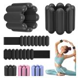 Wrist & Ankle Weights for Women, Wearable Strong Arm & Leg Weights Set of 2(1Lbs Each), Adjustable Ankle Weights for Walking, Yoga, Dance, Barre,Gym,Exercise,Pilates,Walking Running (Matte Black)