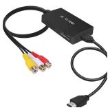 Tengchi RCA to HDMI Converter, Composite to HDMI Adapter Support 1080P PAL/NTSC Compatible with PS one, PS2, PS3, STB, Xbox, VHS, VCR, Blue-Ray DVD Players