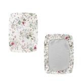 Luarisgur Floral Rectangle Stool Cover 2 Pack Bar Stool Covers Rectangle Stretch Vanity Stool Seat Covers Footstool Covers Rectangular Soft Polyester Saddle Bar Stool Covers Protector