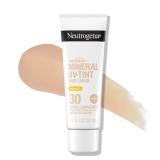 Neutrogena Purescreen+ Mineral UV Tint Face Liquid Tinted Sunscreen - with 100% Mineral Actives & Vitamin E, Enhances Natural Tone, Water Resistant, Broad Spectrum SPF 30, 1.1 fl oz