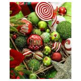 6Pcs Large Christmas Ball Ornaments 4\" Lime Green Red and White Xmas Tree Decorations Set Shatterproof Plastic Ornaments for Tree, Hanging DÃ©cor for Office Holiday Home Indoor&Outdoor
