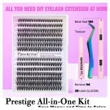 Pawotence Lash Extension Kit DIY 280pcs Individual Lash Clusters Kit 30D 40D Cluster Eyelash Extensions Kit with Bond and Seal, Remover, Tweezers for Self Use (30D&40D, 9-16mm, All Kit)