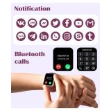 RUIMEN Smart Watches for Women Men (Answer/Make Calls) Compatible with iPhone/Android Phones, 1.85\" HD Screen Fitness Tracker Heart Rate Monitor 100+ Sports Tracker Watch Waterproof (Purple)