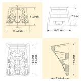 OranLite 4 Pack Premium Yellow Wheel Chocks, 14.4\" x 10.3\" x 8\" inch Portable Durable Wheel Chocks, Wheel Wedge, Wheel Stopper for Cars, Motorcycles, Travel Trailers (Yellow - 4Pack)