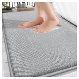 OLANLY Thick Memory Foam Bath Mat Rug 30x20, Extra Soft Absorbent Bathroom Rug, Quick Dry Bath Mats, Non-Slip, Machine Washable Carpet for Bathroom, Tub and Shower, Home Decor Accessories, Light Grey