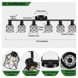 Baocuz 6-Lights Black Semi Flush Mount Ceiling Light, Multi-Directional Ceiling Light Fixtures, Rotatable Kitchen Track Lighting Fixtures with Wire Cages for Living Room, Dining Table, Foyer