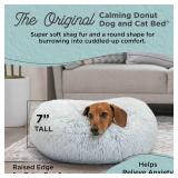 Best Friends by Sheri The Original Calming Donut Dog Bed â Washable Plush Pet Bed for Cats & Small Dogs up to 25 lbs, Shag Faux Fur, Frost Gray, Small (23\" x 23\")