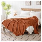 50x70 Inch Rust Throw Blanket - Soft & Fluffy Fleece, Cute & Aesthetic, Perfect for Sofa, Couch, Chair, Bed, Living Room & Bedroom, All-Season Use, Plush & Cozy Decorative Blanket