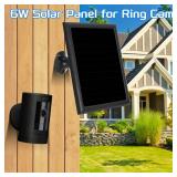 Solar Panel Charger for Ring Camera, Compatible with Ri ng Stick Up Cam Battery, Ring Spotlight Plus/Pro, Ri ng Stick up Pro, Waterproof 6w5v (Black-1Pack)