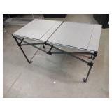 Portable Aluminum Roll-Top Camping Table *plastic pieces between slats broken but still works and holds when set up*