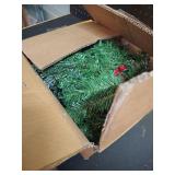 9 Foot by 10 Inch Christmas Garland - 50 LED Lights, Battery Operated Lighted Garland Wreath with Pine Cones Red Berries Lush Branches, Prelit Garland Xmas Decoration Indoor Outdoor Home Holiday