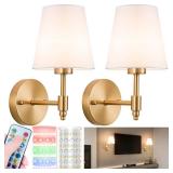 Nekhung Battery Operated Wall Sconces Set of Two, Wireless Battery Wall Light with 10000mAh RGB Dimmable Magnetic Bulb and Remote, Rechargeable Sconce Wall Decor for Bedroom Living Room Hallway