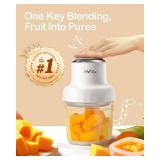 Baby Food Maker, HEYVALUE 13-in-1 Larger Baby Food Processor Set, Fruit, Vegatable, Meat, Puree Blender with Baby Containers, Food Freezer Tray, Silicone Spoons, Spatula,20 OZ(Gray)