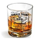 Donald Trump Whiskey Glass 9.5 oz, Right Wing, Conservative Gift, Trump For Presidency, Poilitical Gift, 45-47, Unique Gifts for Men, Trump Stuff, MAGA Merch