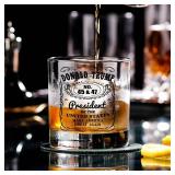 Donald Trump Whiskey Glass 9.5 oz, Right Wing, Conservative Gift, Trump For Presidency, Poilitical Gift, 45-47, Unique Gifts for Men, Trump Stuff, MAGA Merch