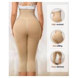 BampooPanPa Capri Shapewear Leggings for Women Tummy Control High Waisted Seamless Body Shaper Butt Lift Thigh Slimmer (Nude, Large)