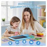 ZONSTVYS Talking Flash Cards for Toddlers: 2-in-1 LCD Writing Tablet Kids - Montessori Language Learning with 510 Words - Autism & Speech Therapy Toys for Children Gifts, Blue